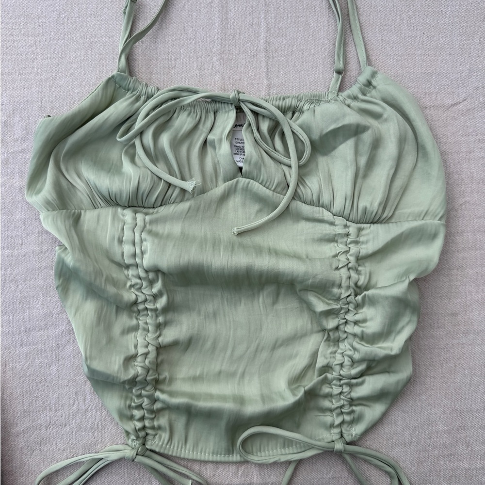 URBAN Romantics Light Green Ruched Camisole